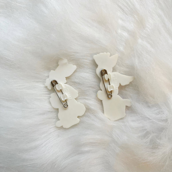 Piglet & Rabbit Vintage Christmas Badge Set