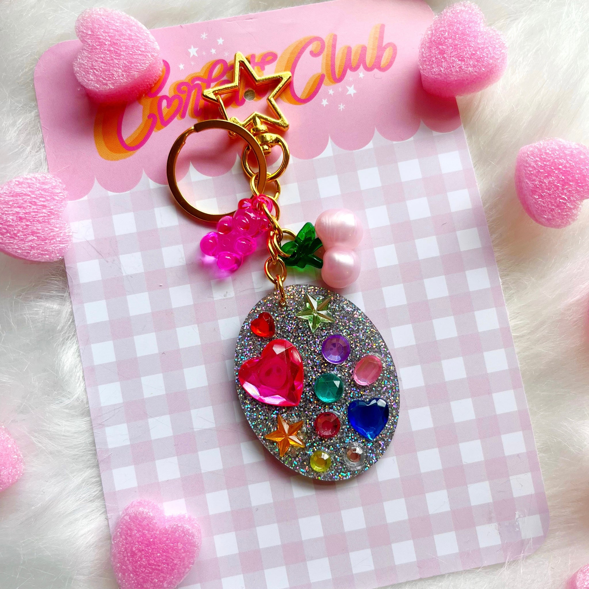 Glitter Rhinestone Bag Charm