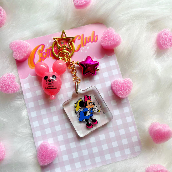 Pink Mouse Star Balloon Bag Charm