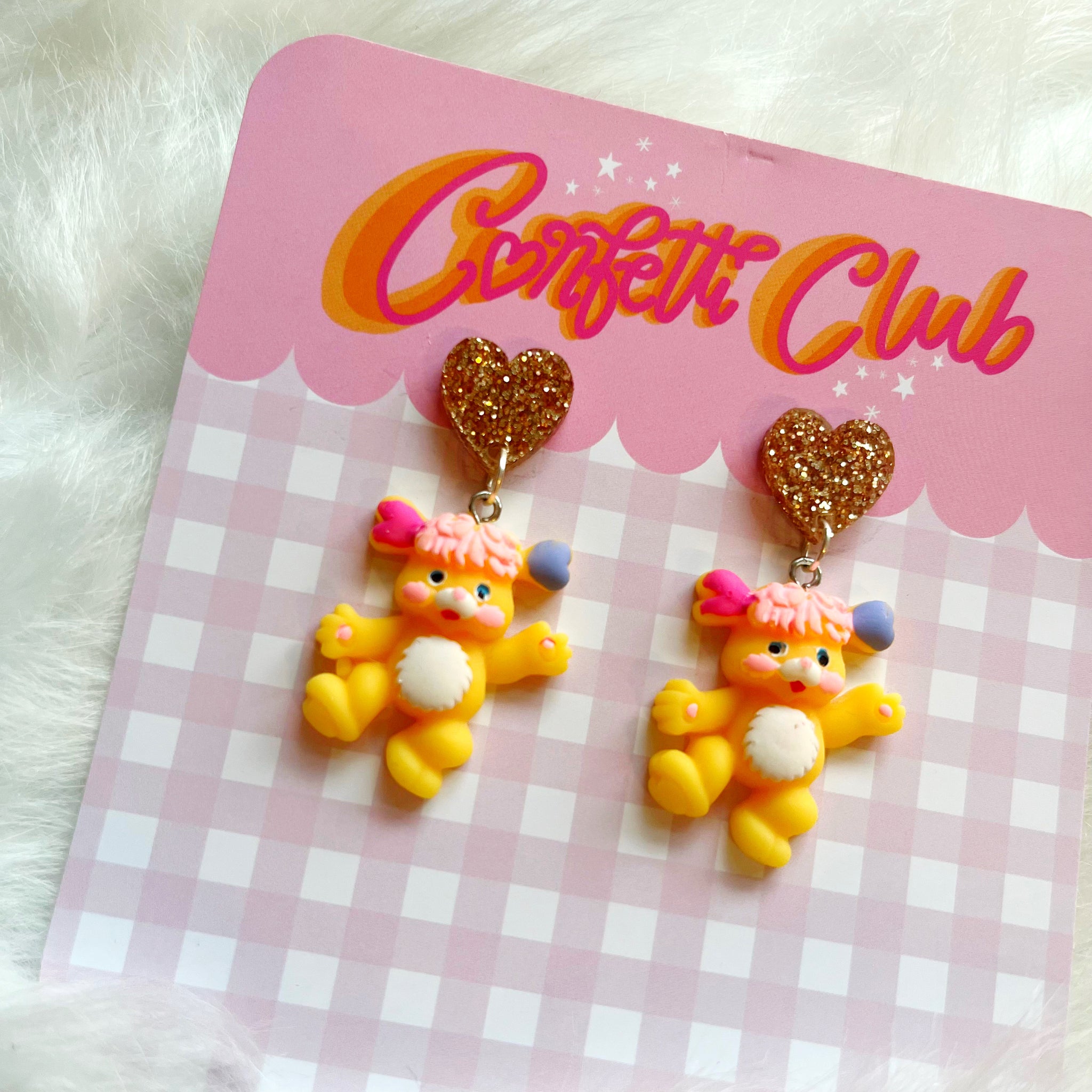 Popple Glitter Heart Earrings