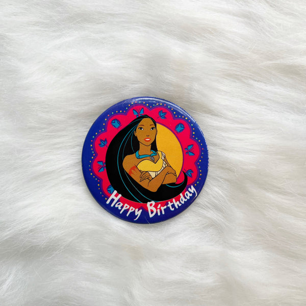 Pocahontas Vintage Happy Birthday Badge