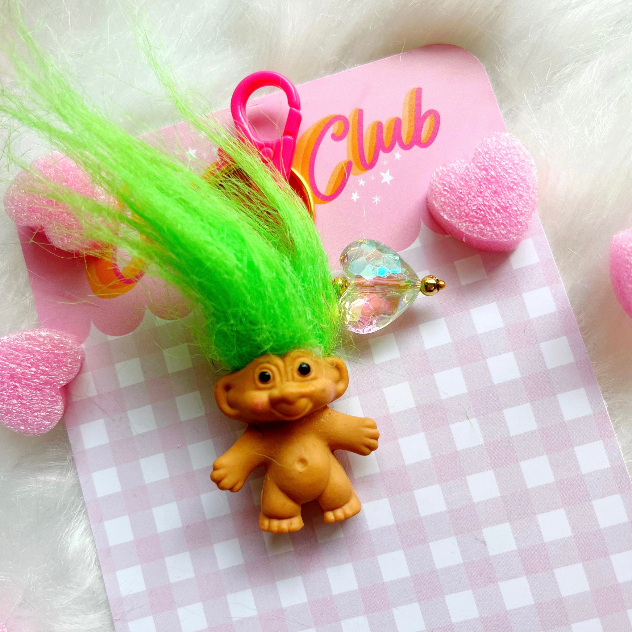Vintage Green Troll Bag Charm