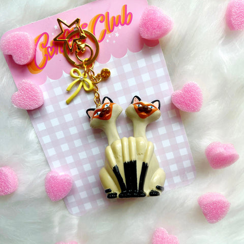 Siamese Cats Bag Charm