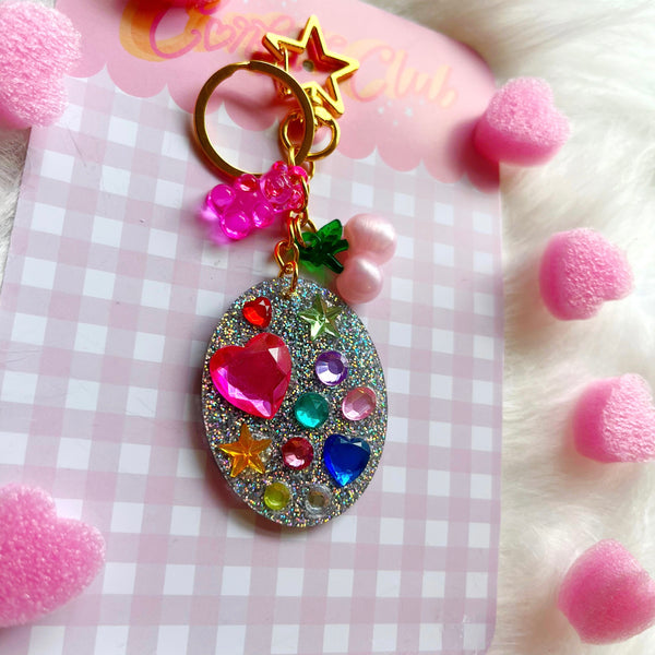 Glitter Rhinestone Bag Charm
