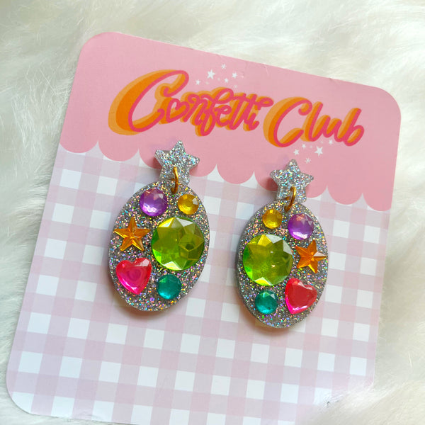 Glitter Star Gem Earrings