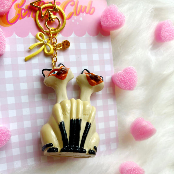 Siamese Cats Bag Charm