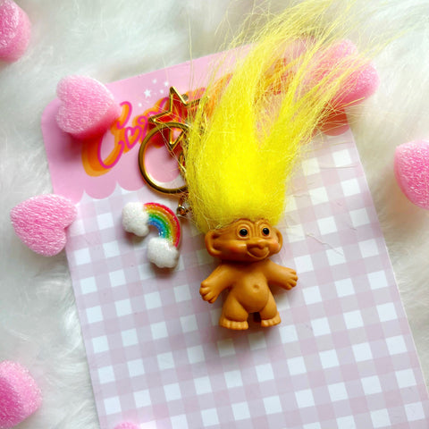 Vintage Yellow Troll Bag Charm