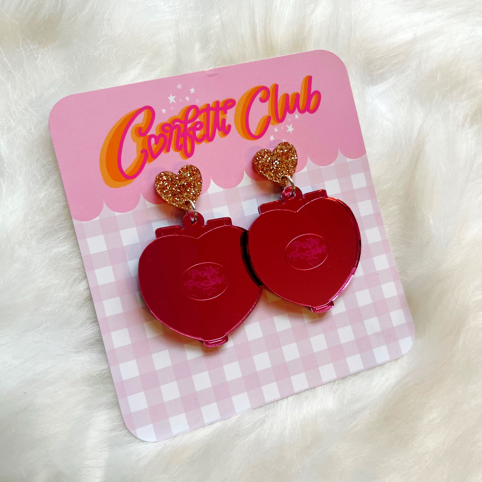 Pink Polly Heart Earrings