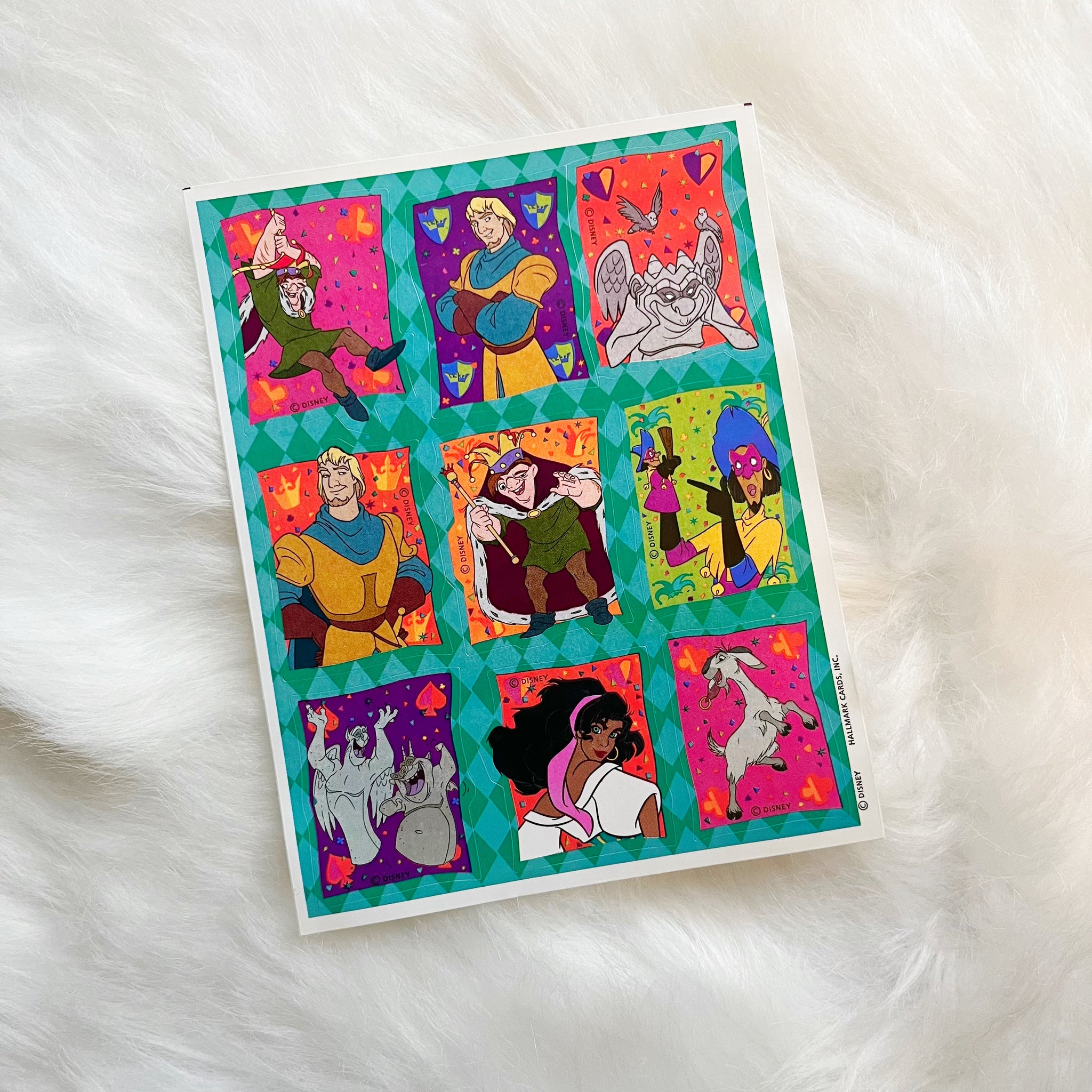 Vintage Hallmark Hunchback of Notre Dame Sticker Sheet