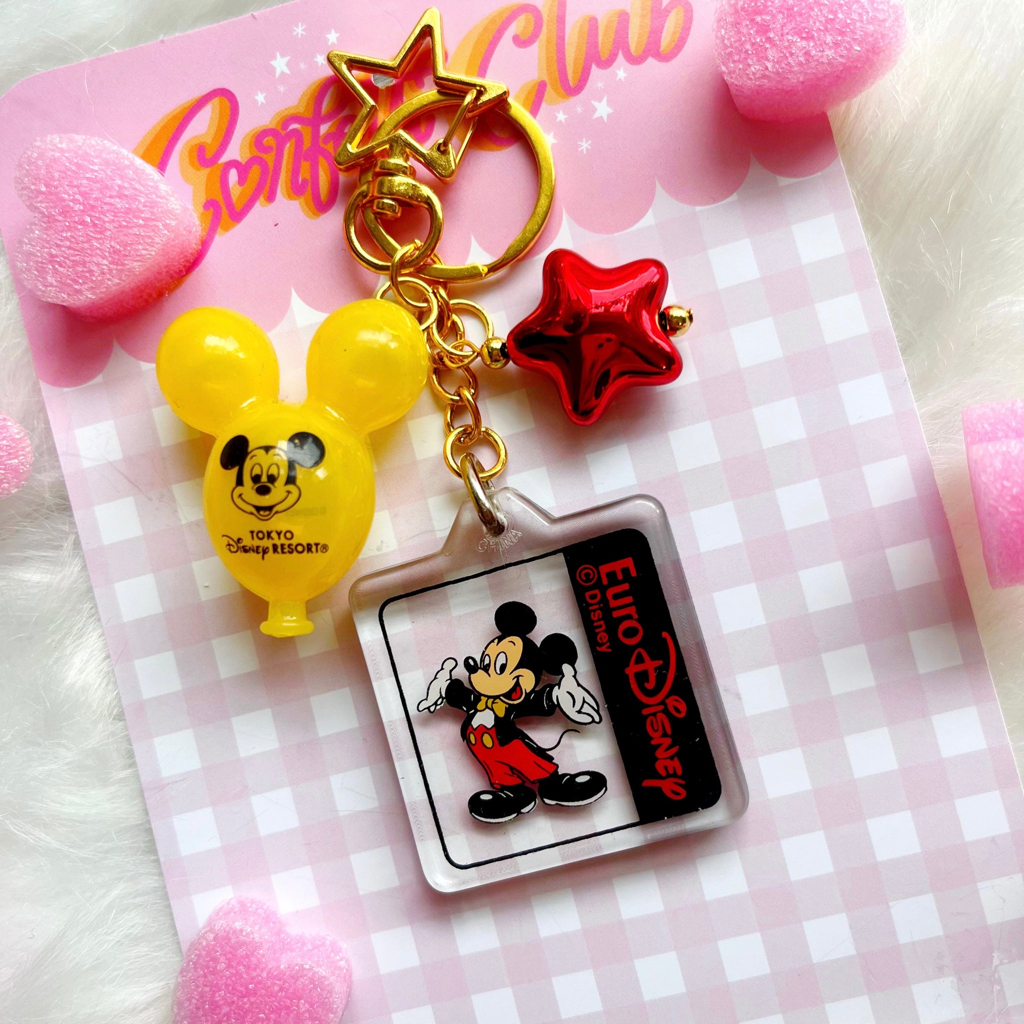 Red Mouse Star Balloon Bag Charm