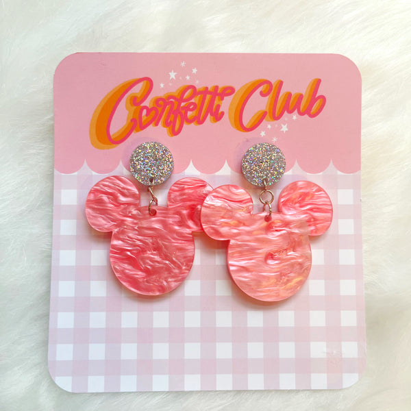 Pink Mouse Earrings