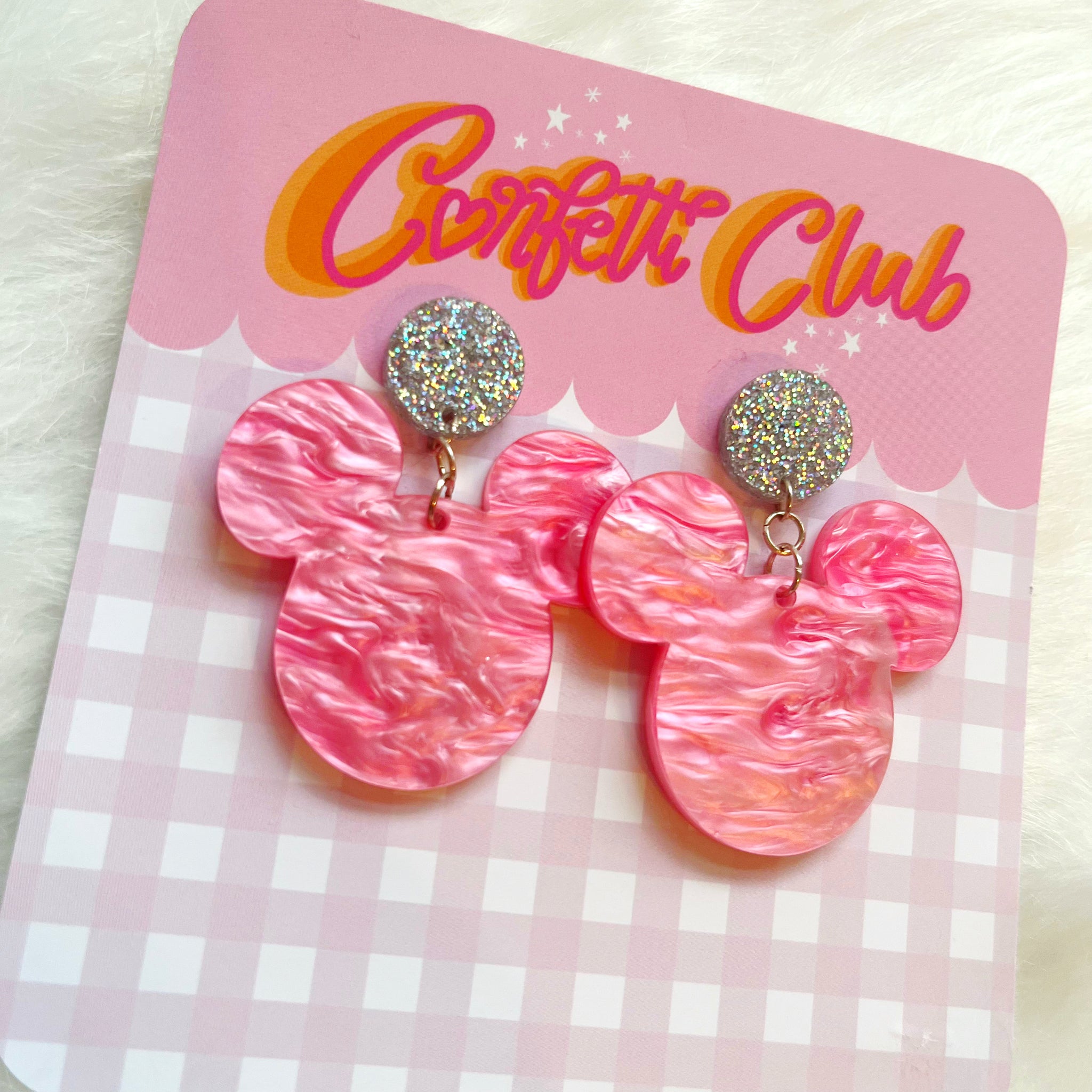 Pink Mouse Earrings