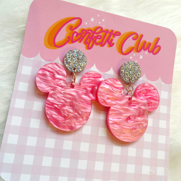 Pink Mouse Earrings