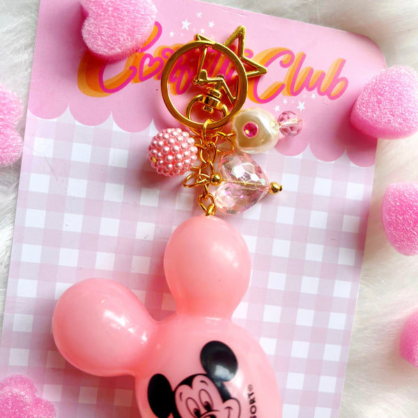 Mouse Balloon Bag Charm - Pastel Pink