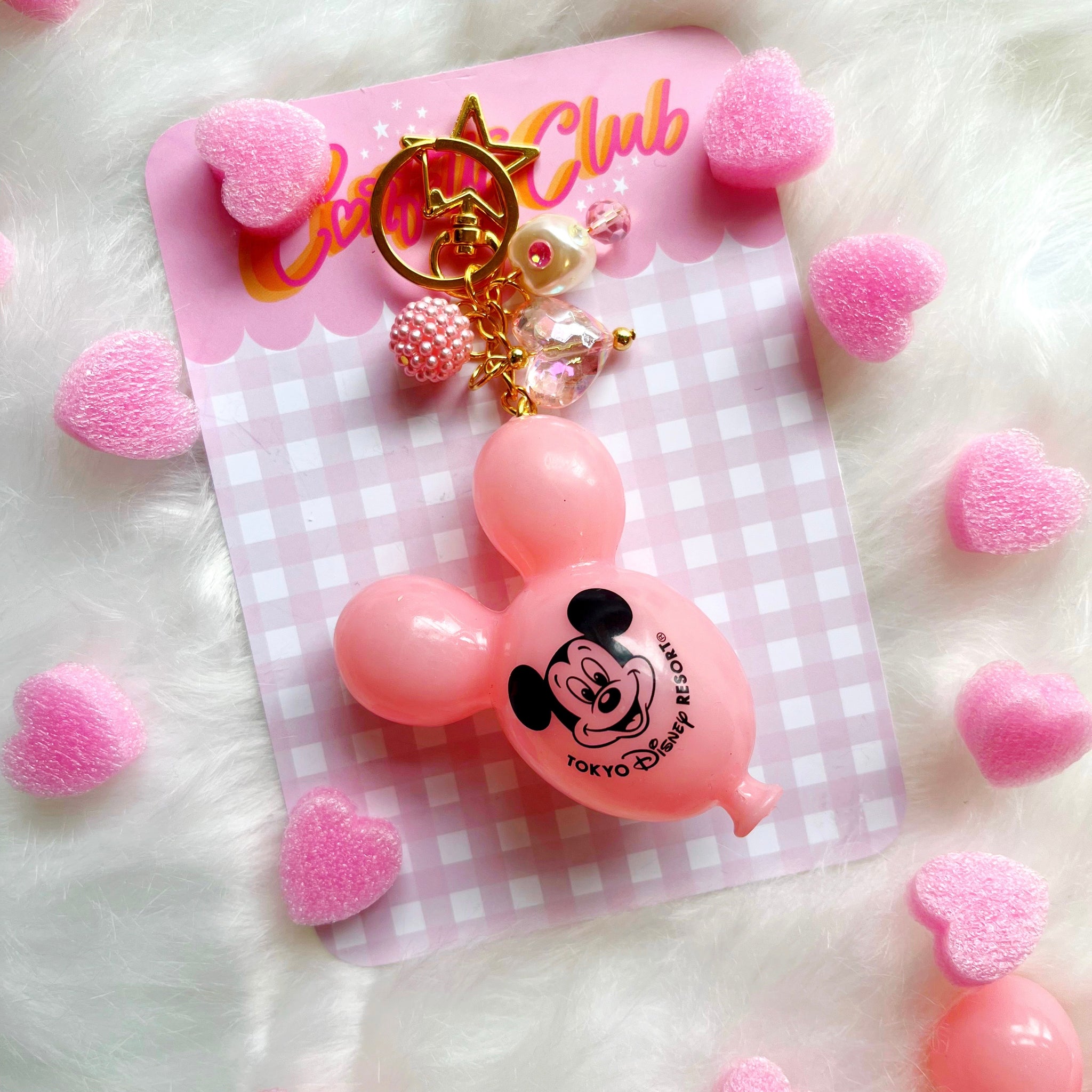 Mouse Balloon Bag Charm - Pastel Pink