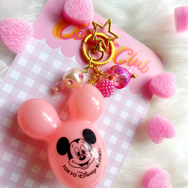 Mouse Balloon Bag Charm - Bright Pink